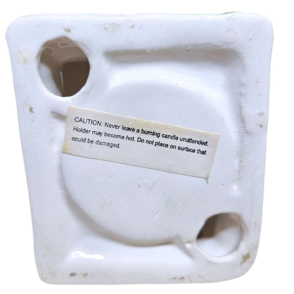 VTG Cottagecore Ceramic Candle Holder Treasured Times Hanging Basket & Bird READ - Picture 5 of 6